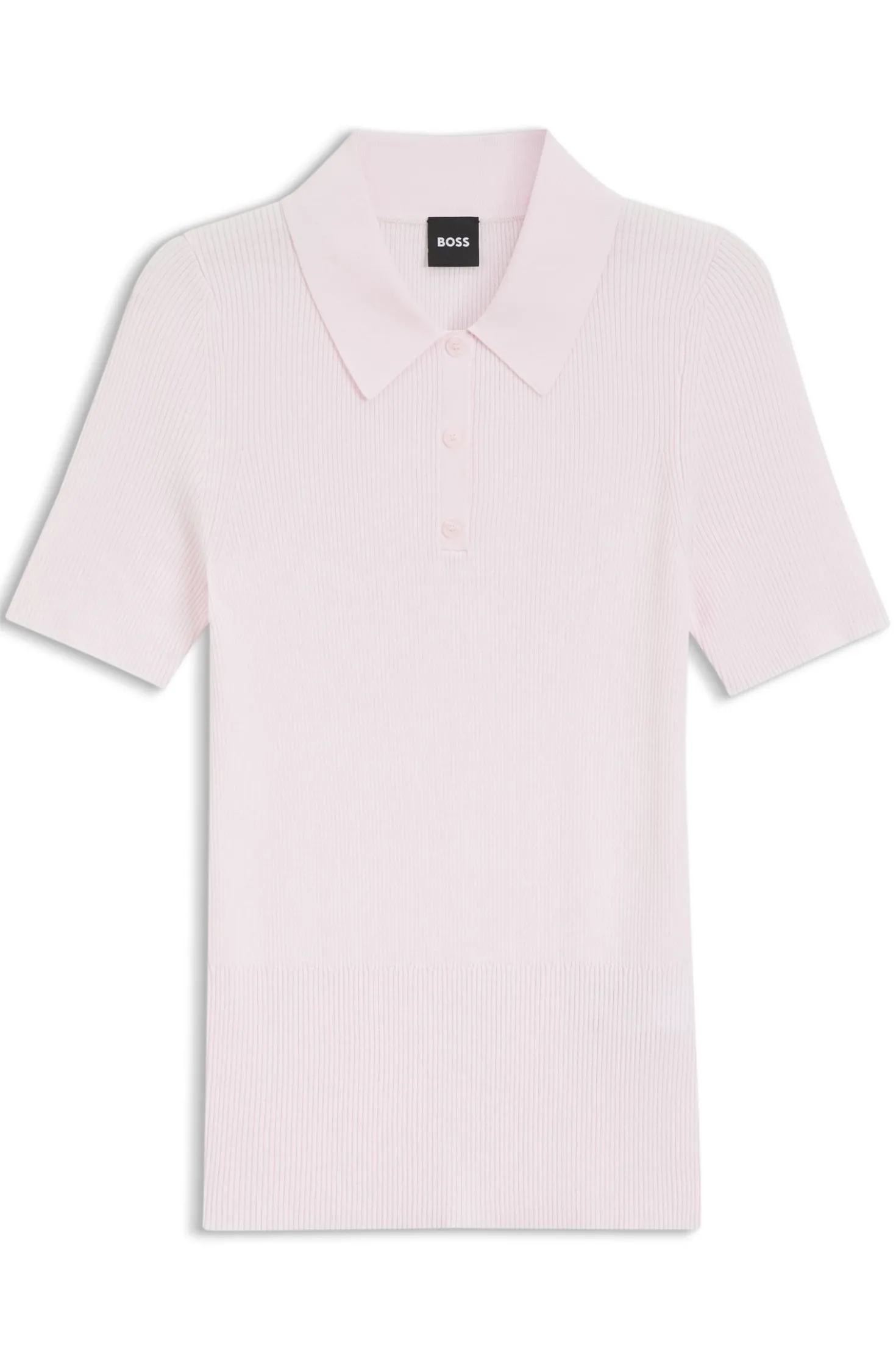 Rippenstrick-Poloshirt aus atmungsaktivem Gewebe