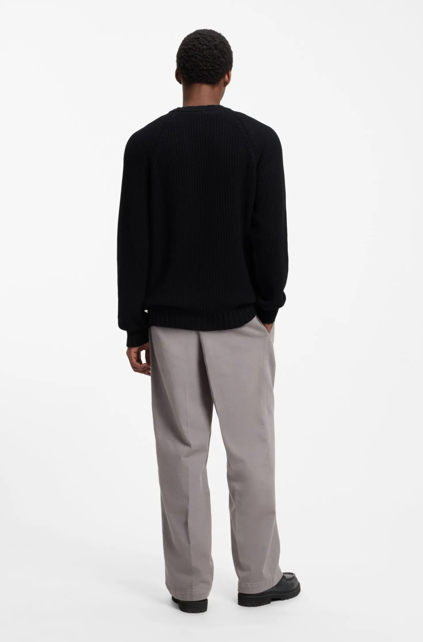 Rippstrick-Pullover aus Baumwolle