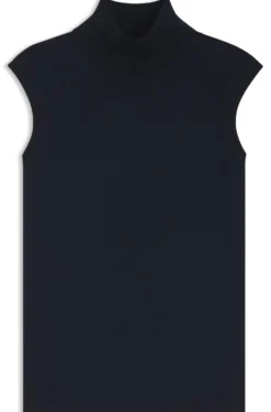 Ärmelloser Pullover aus Merinowolle mit Stehkragen