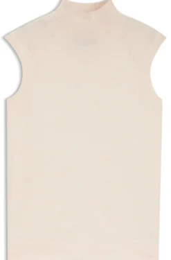 Ärmelloser Pullover aus Merinowolle mit Stehkragen