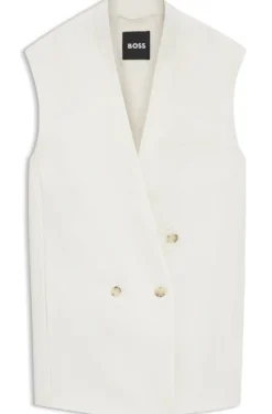 Ärmelloser relaxed-Fit Blazer aus Woll-Mix