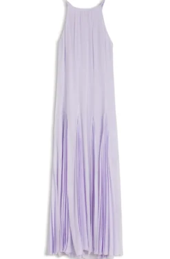 Ärmelloses Kleid mit Plissee-Rockeinsätzen
