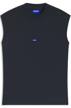 Ärmelloses T-Shirt aus Baumwolle mit Logo-Patch