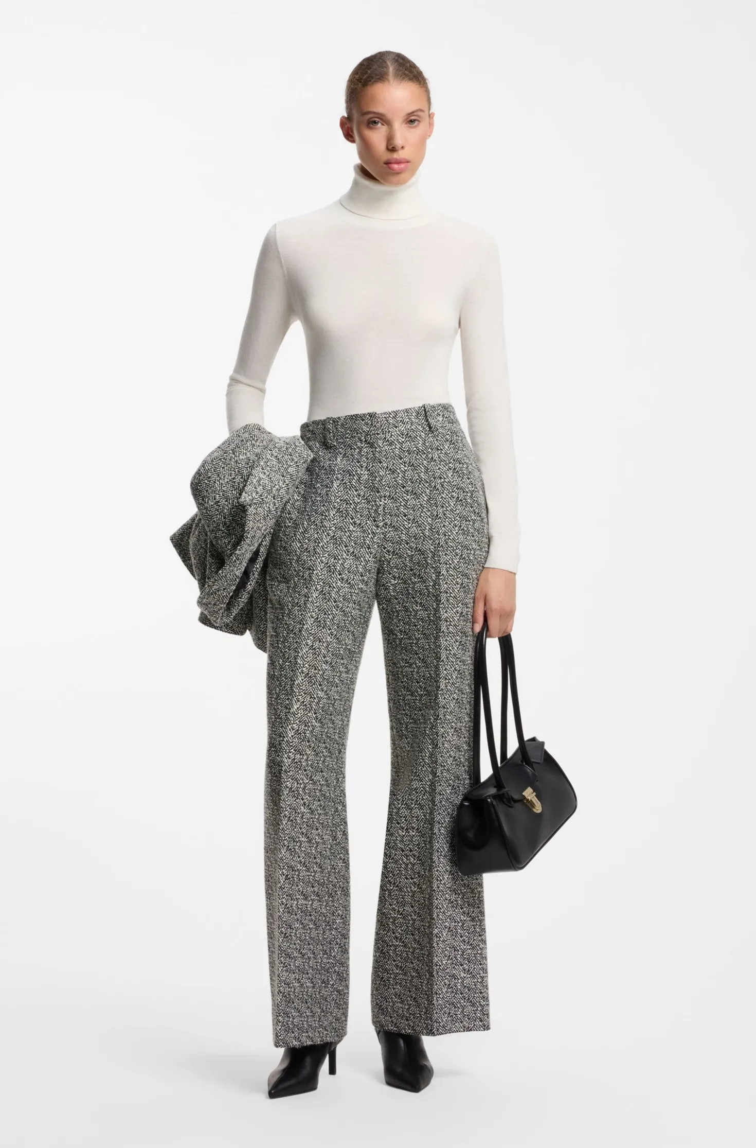 Rollkragenpullover aus Woll-Mix mit Kaschmir