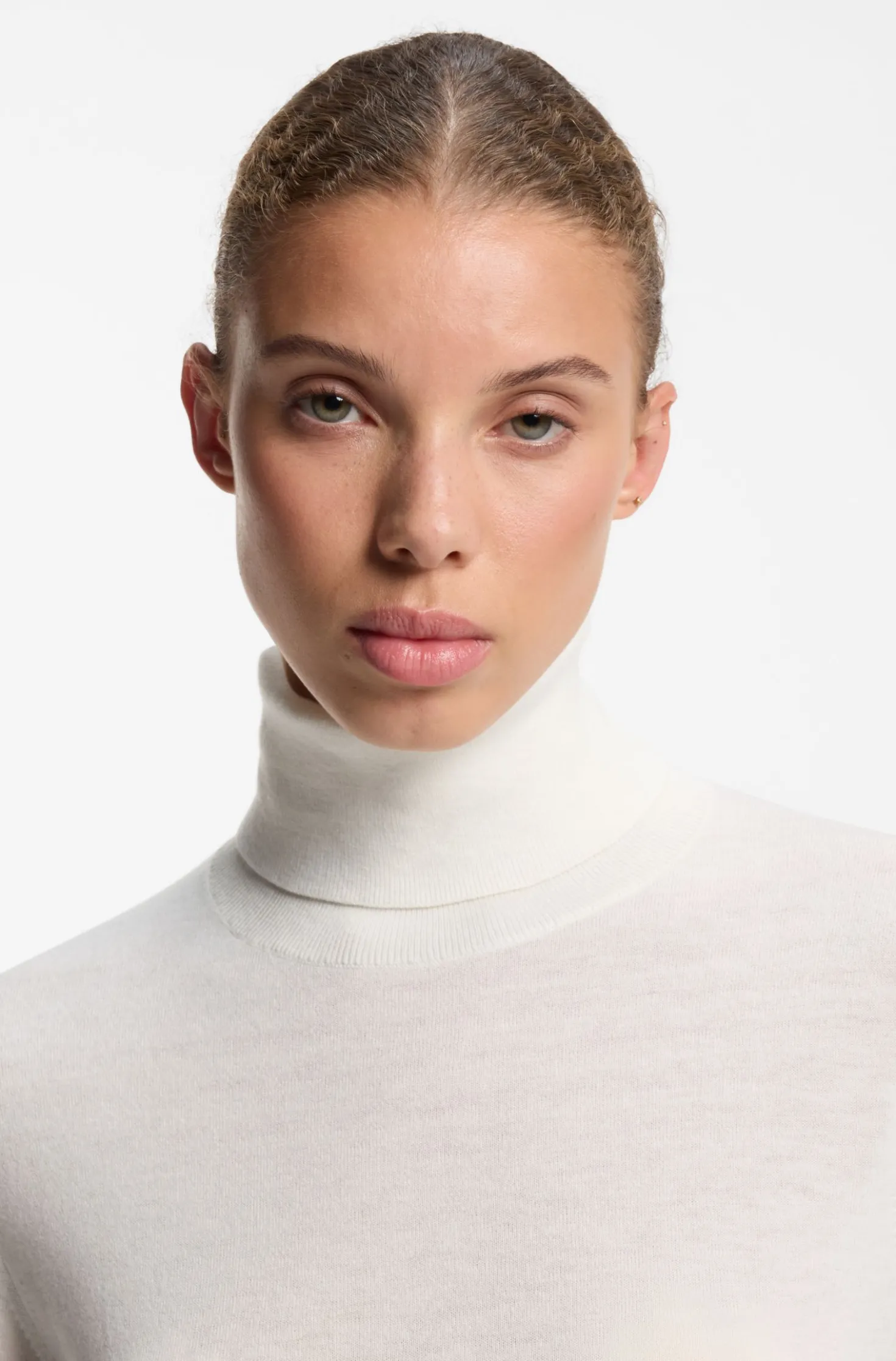 Rollkragenpullover aus Woll-Mix mit Kaschmir