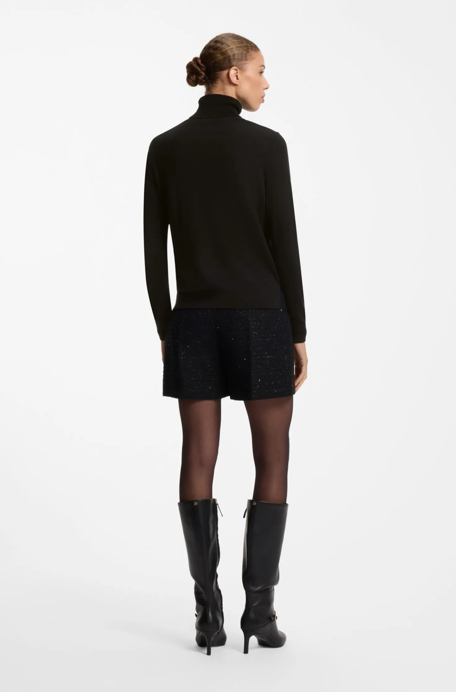 Rollkragenpullover aus Woll-Mix mit Kaschmir