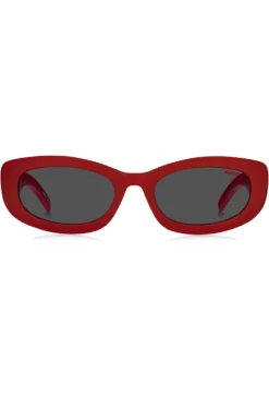 Rote Sonnenbrille mit Logo-Bügeln