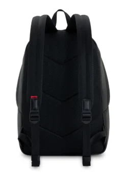 Rucksack aus Kunstleder mit geprägtem Logo-Patch