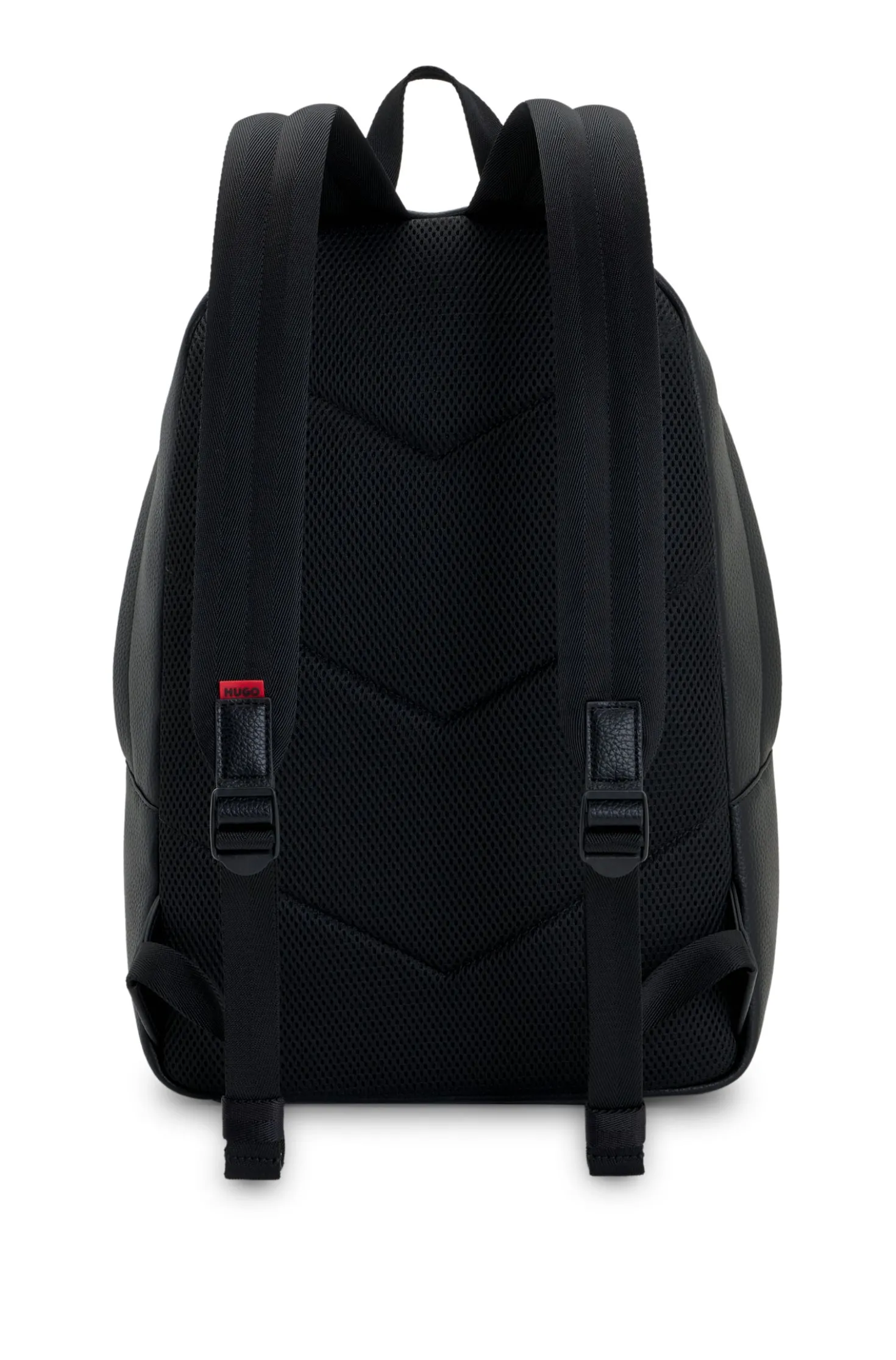 Rucksack aus Kunstleder mit geprägtem Logo-Patch
