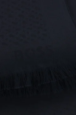 Schal aus Baumwoll-Mix mit Wolle und Monogramm-Muster