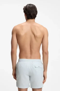 Schnell trocknende Badeshorts aus elastischem Seersucker-Gewebe