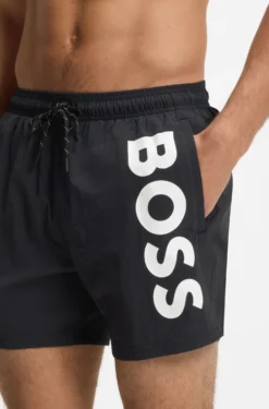 Schnell trocknende Badeshorts mit aufgedrucktem Logo