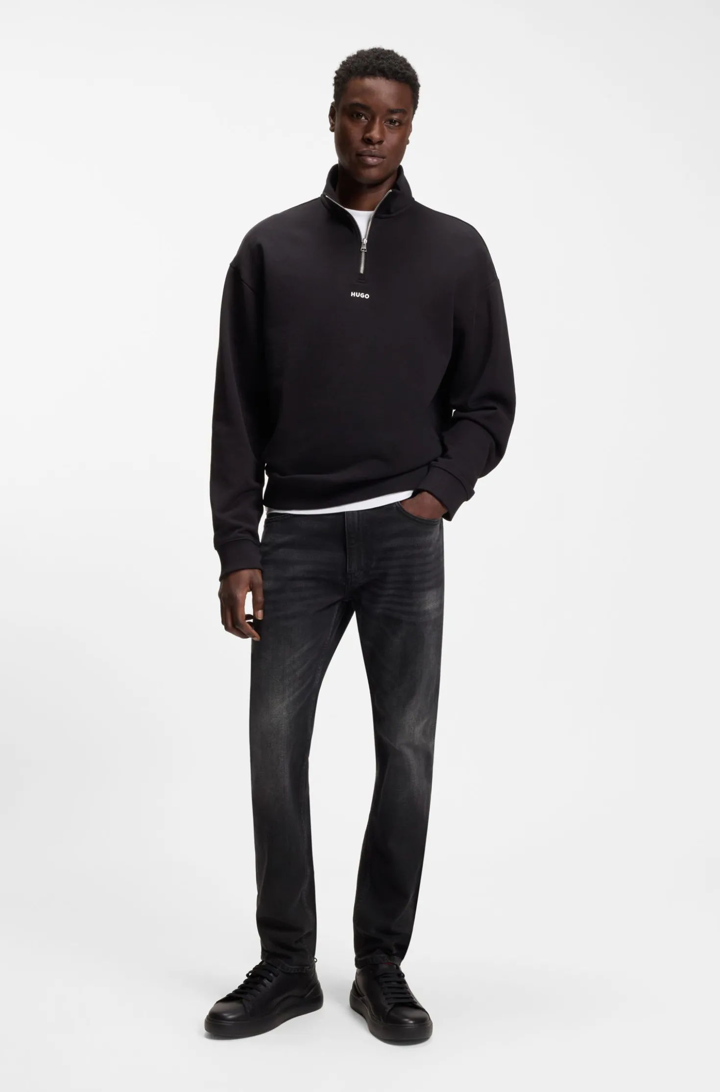 Schwarze Extra Slim-Fit Jeans aus Stretch-Denim