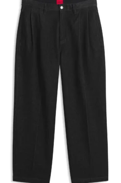 Schwarze Relaxed-Fit Jeans aus schwerem Denim