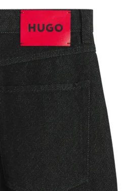 Schwarze Relaxed-Fit Jeans aus schwerem Denim