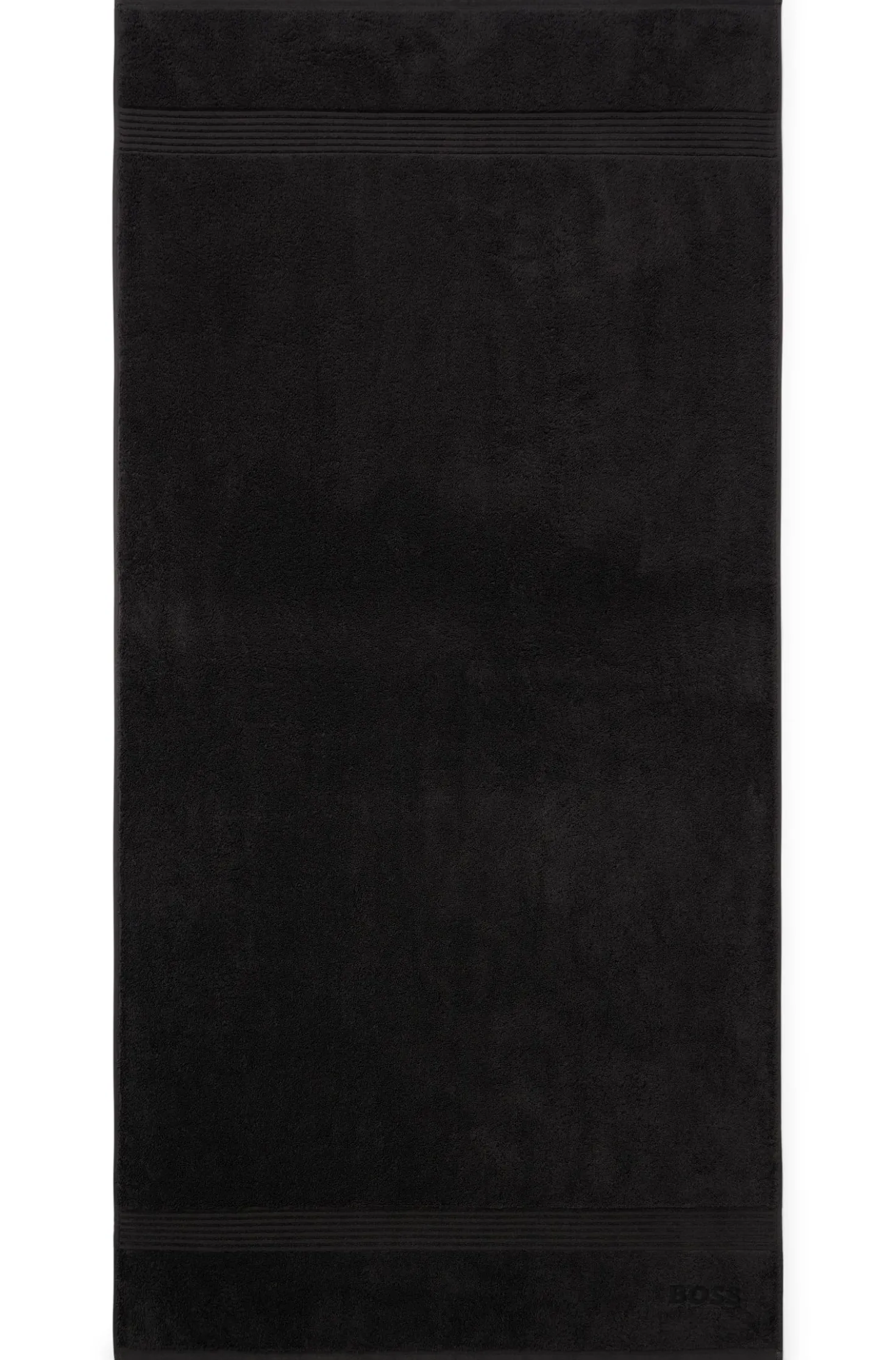Schwarzes Duschtuch aus Baumwolle mit Logo-Stickerei