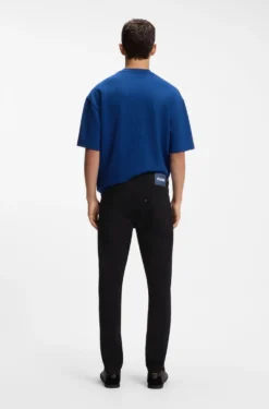 Schwarze Skinny-Fit Jeans mit Rinse-Wash-Finish