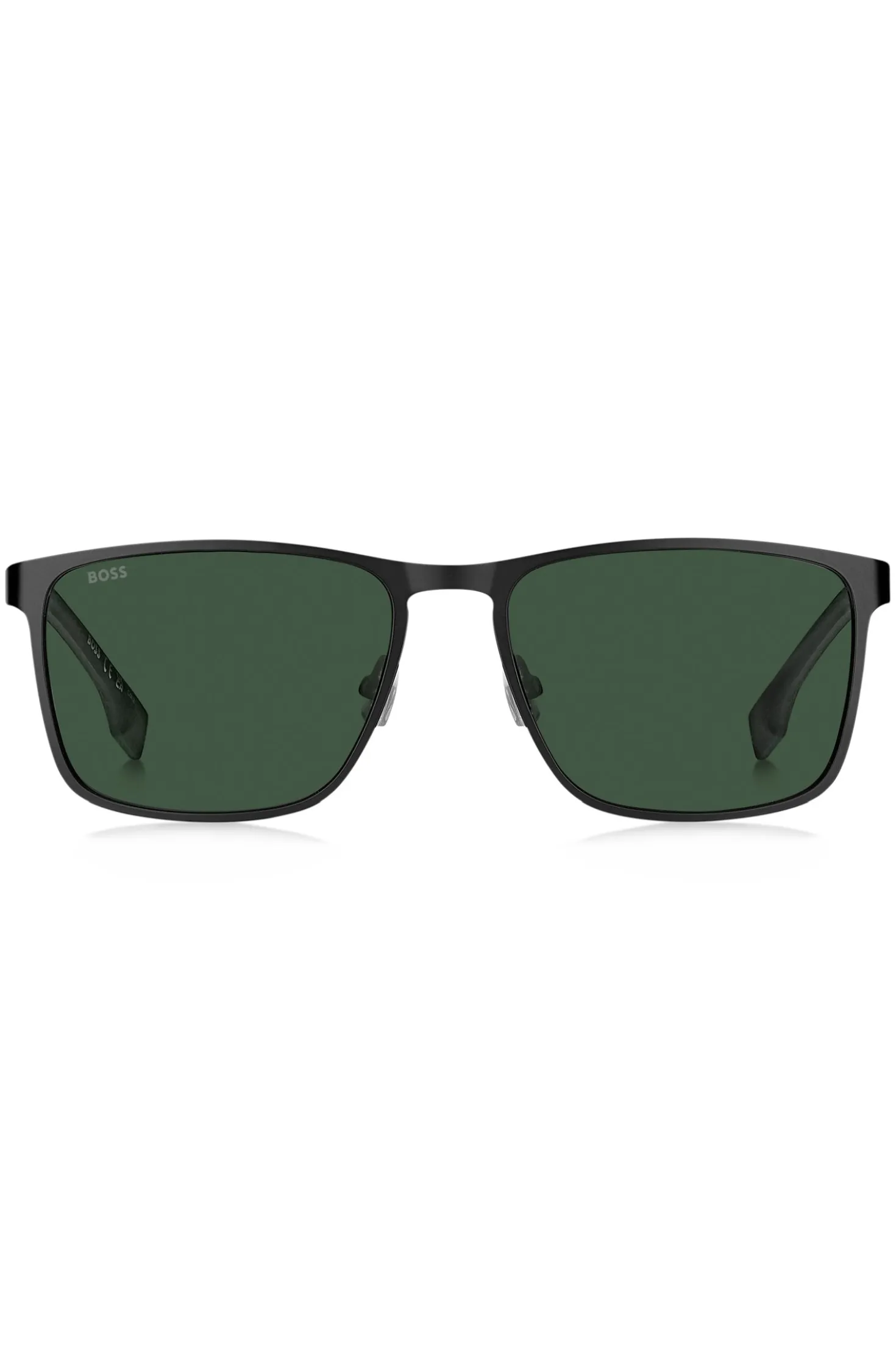 Schwarze Sonnenbrille mit gummierten Bügeln