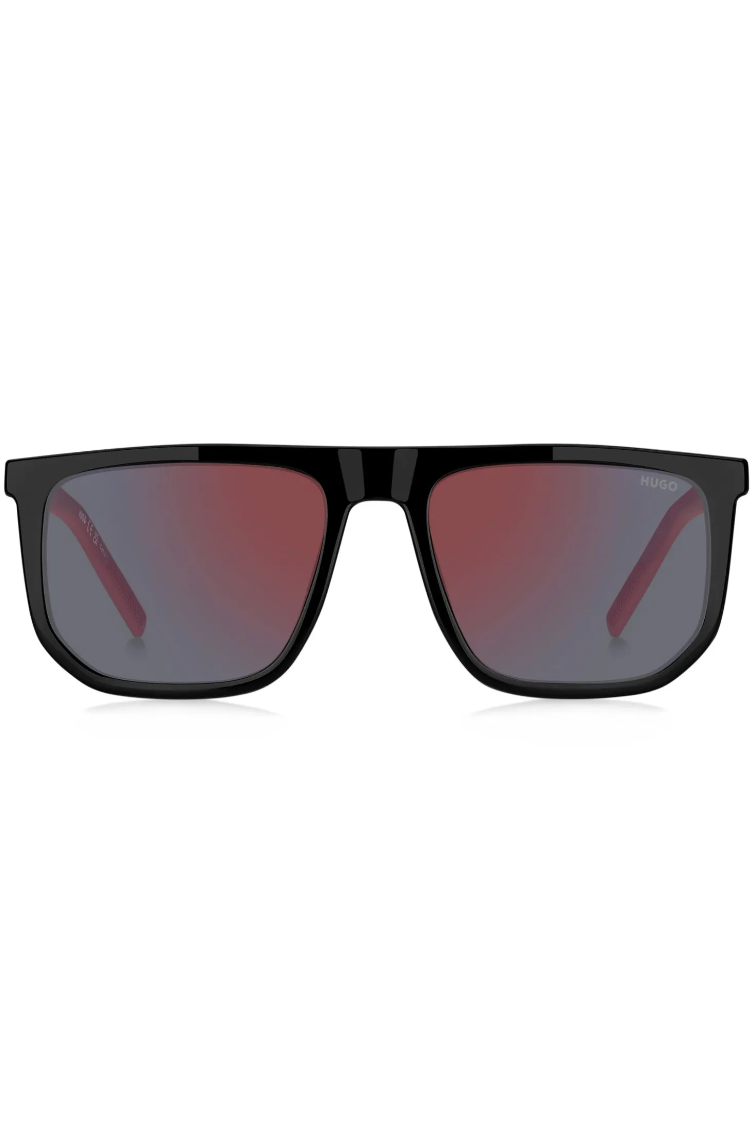 Schwarze Sonnenbrille mit zweifarbigen Bügeln