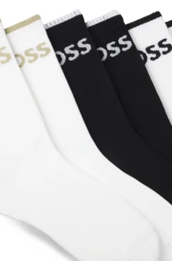 Sechserpack kurze Socken aus geripptem Baumwoll-Mix