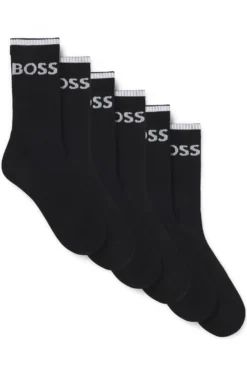 Sechserpack kurze Socken aus geripptem Baumwoll-Mix