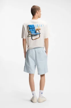 Shorts aus Baumwoll-Mix mit Logo-Label