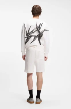 Shorts aus Baumwoll-Terry mit Artwork-Patch
