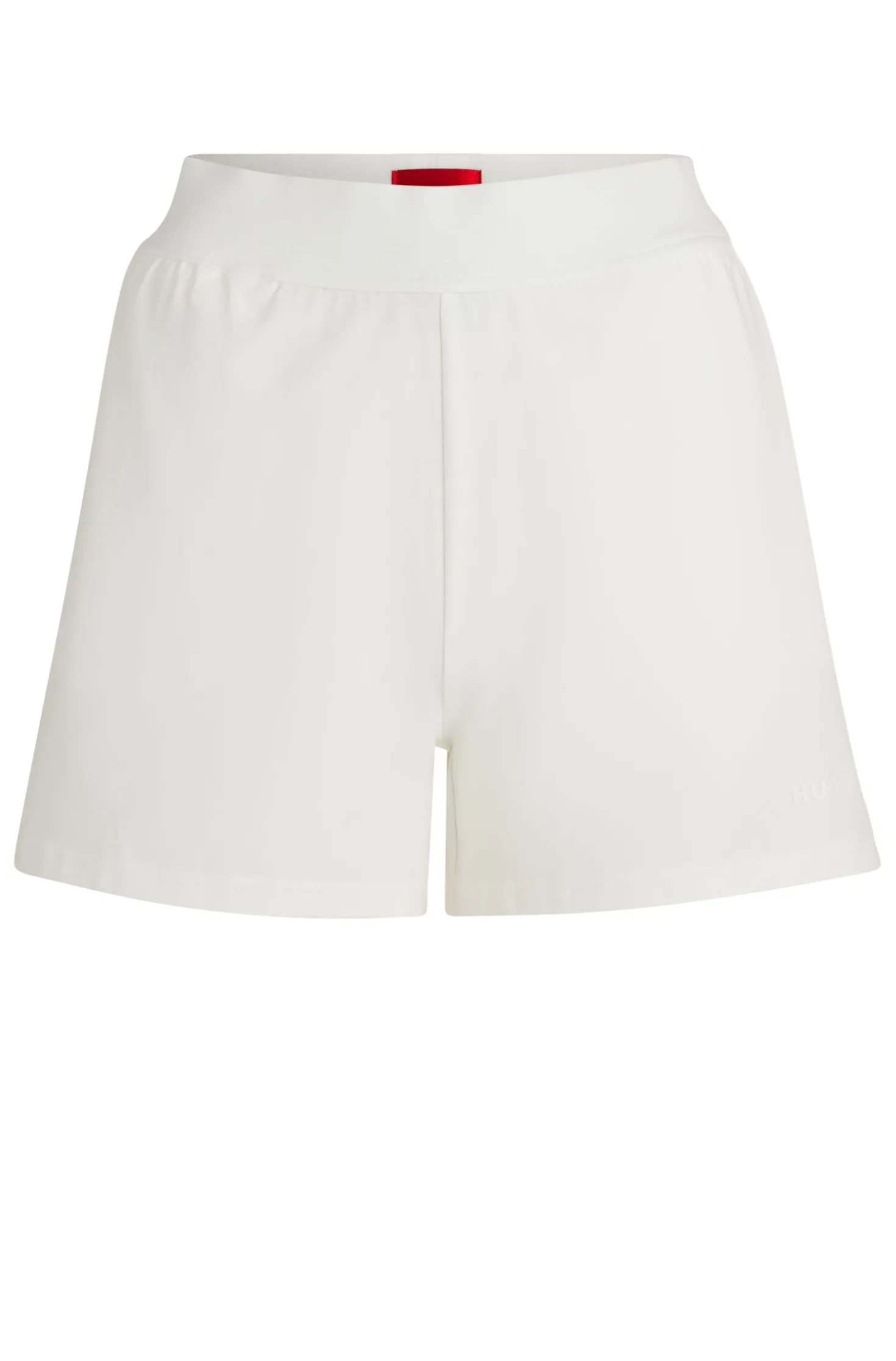 Shorts aus elastischem Gewebe mit Logo-Print