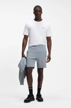Shorts aus Piqué-Jersey im Baumwoll-Mix mit Logo-Stickerei