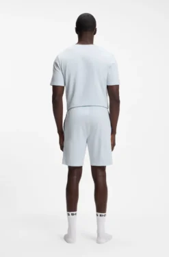 Shorts aus Stretch-Baumwolle mit Logo-Stickerei