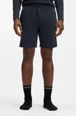 Shorts aus Stretch-Baumwolle mit Logo-Stickerei