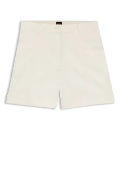 Shorts aus Stretch-Baumwolle mit umgeschlagenen Säumen