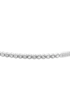 Silberfarbenes Kettenarmband mit Kristallbesatz