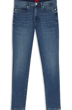 Skinny-Fit Jeans aus blauem Super-Stretch-Denim