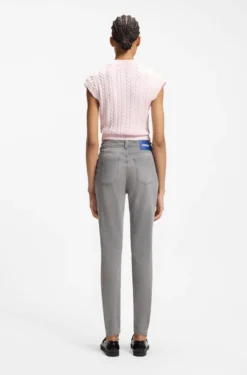 Skinny-Fit Jeans aus dunkelgrauem Stretch-Denim