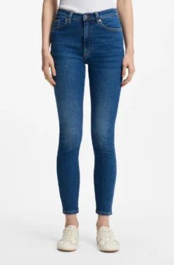 Skinny-Fit Jeans aus mittelblauem Stretch-Denim