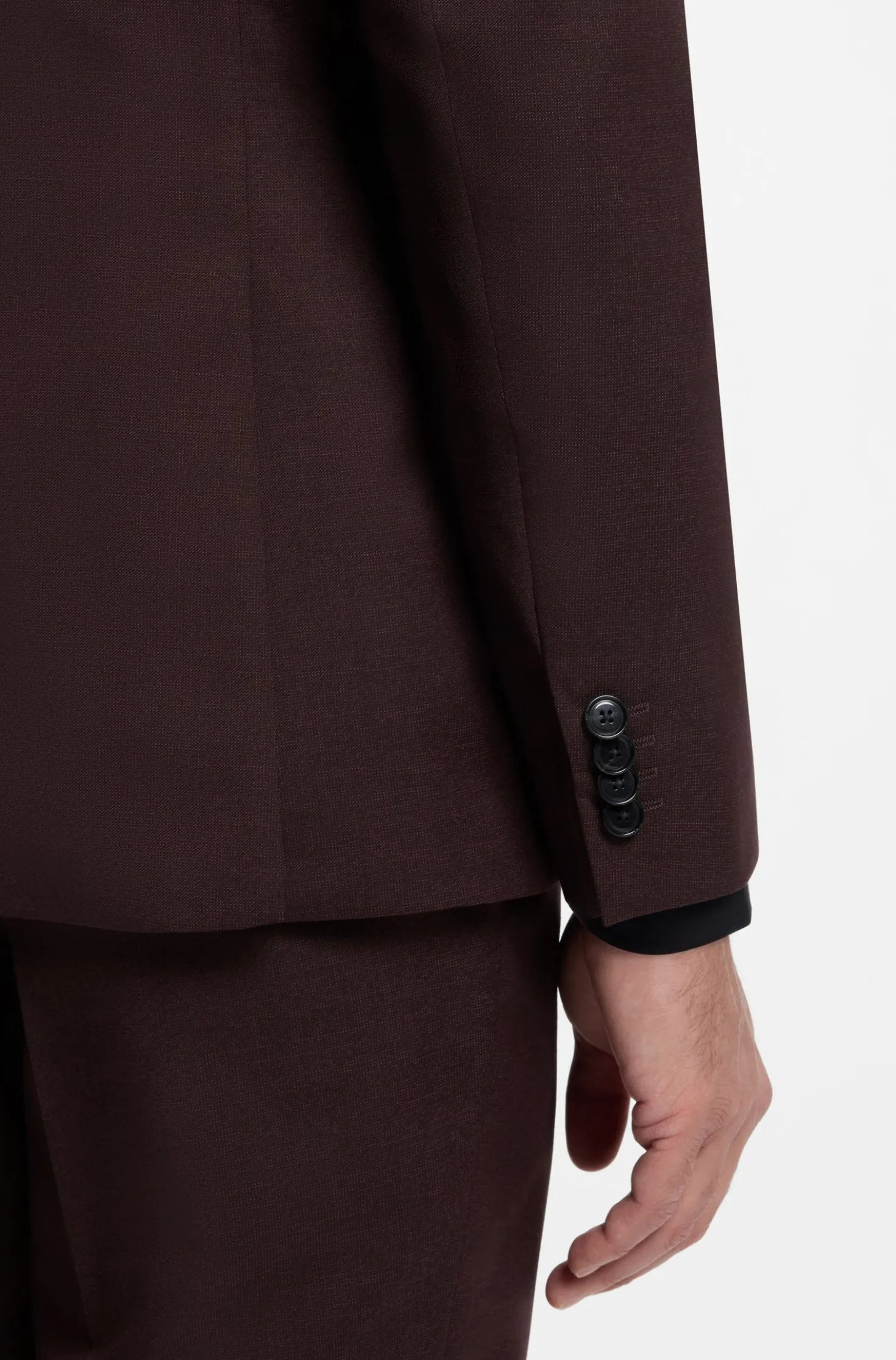 Slim-Fit Anzug aus fein gemusterter Schurwolle