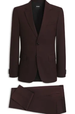 Slim-Fit Anzug aus fein gemusterter Schurwolle