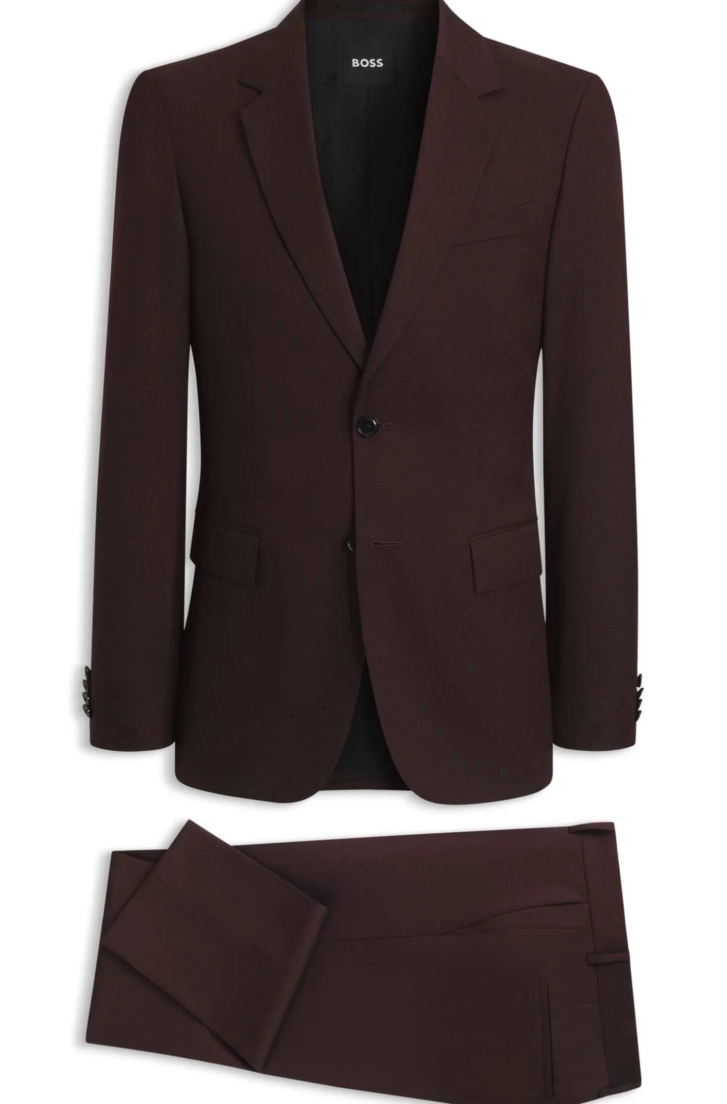 Slim-Fit Anzug aus fein gemusterter Schurwolle