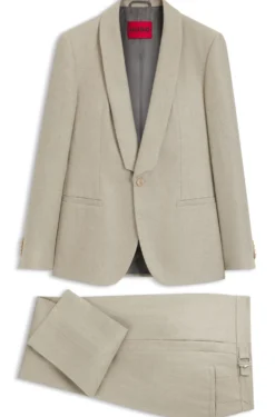 Slim-Fit Anzug aus Leinen-Twill