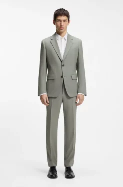 Slim-Fit Anzug aus strukturiertem Stretch-Gewebe