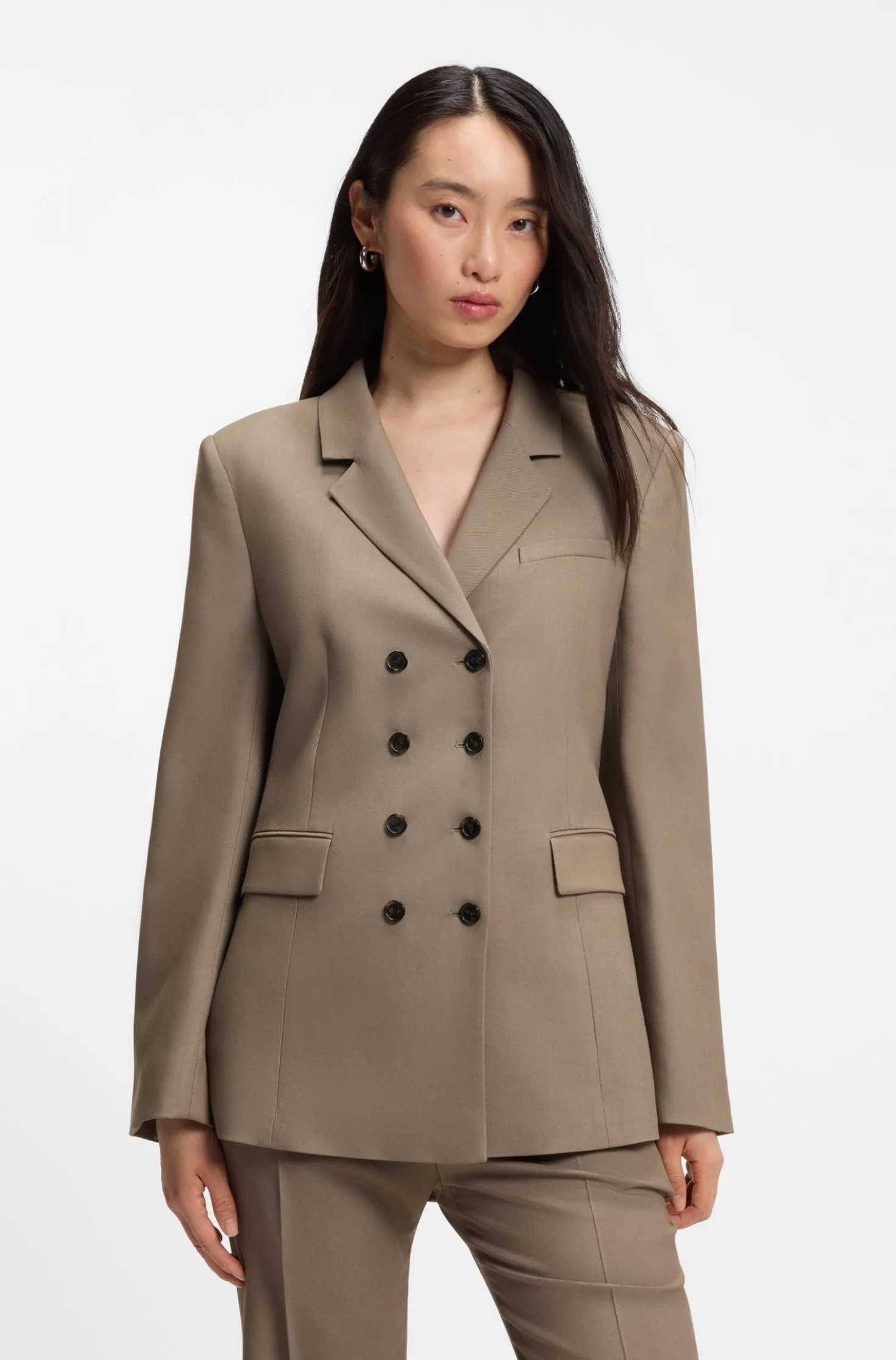 Slim-Fit Blazer aus Gabardine-Twill