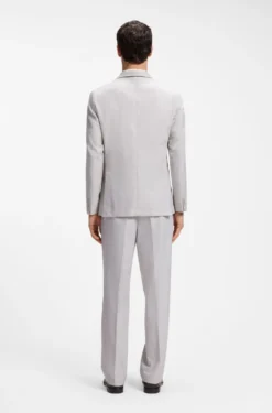Slim-Fit Blazer aus karierter Schurwolle und Baumwolle