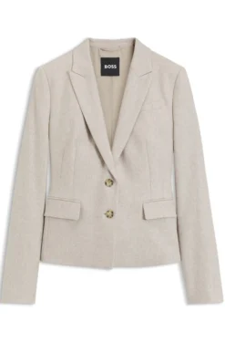 Slim-Fit Blazer aus meliertem Flanell