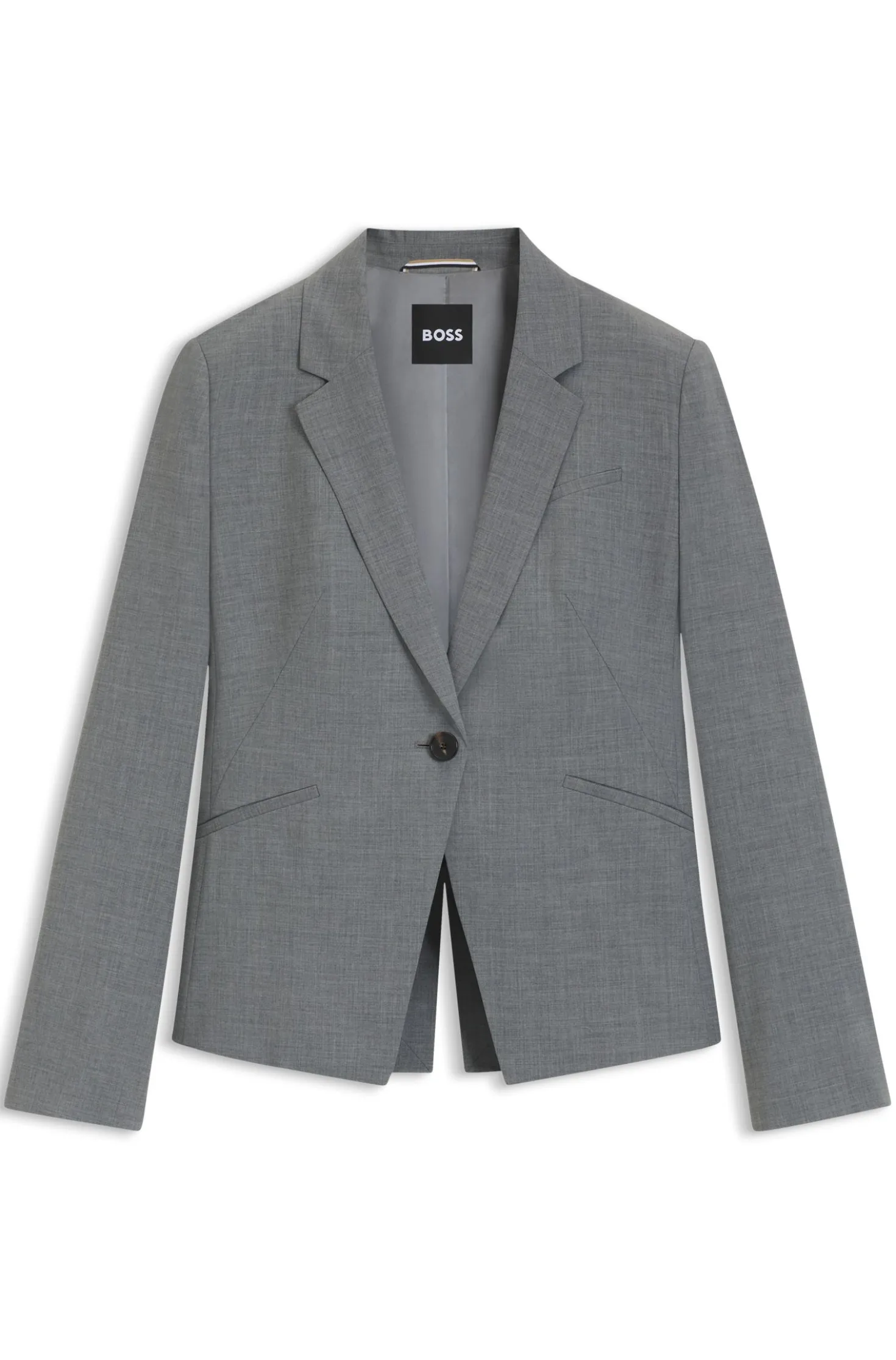 Slim-Fit Blazer aus melierter Schurwolle