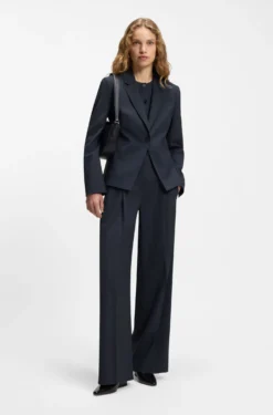 Slim-Fit Blazer aus melierter Schurwolle