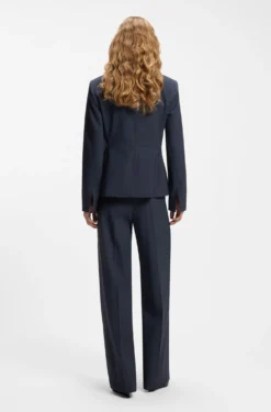 Slim-Fit Blazer aus melierter Schurwolle
