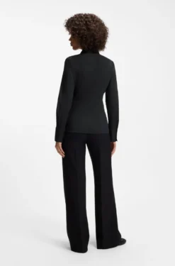 Slim-Fit Bluse aus bügelleichtem Baumwoll-Mix mit Twill-Struktur