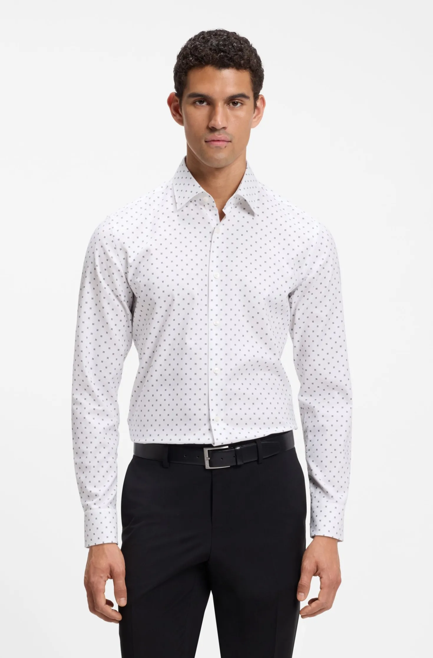 Slim-Fit Business-Hemd aus Stretch-Baumwolle