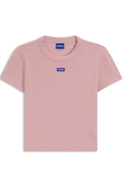 Slim-Fit Cropped T-Shirt aus Stretch-Baumwolle